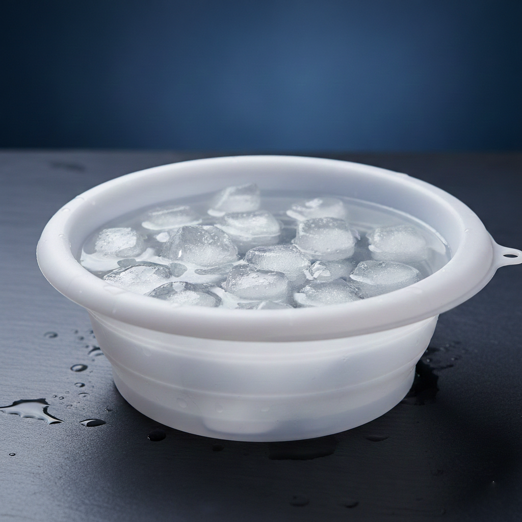 Bol de bain glacé pour le visage