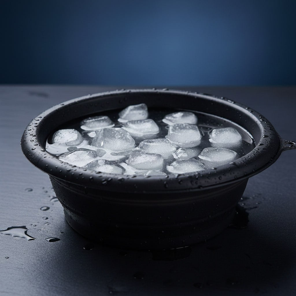 Bol de bain glacé pour le visage